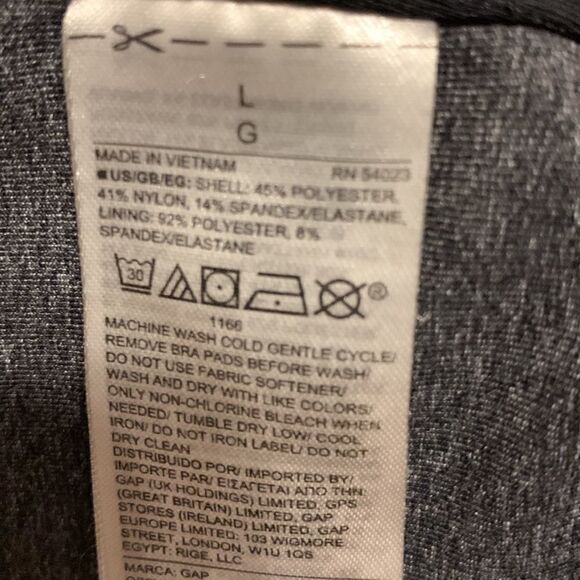 GapFit sports bra size Large Charcoal gray - Picture 3 of 4